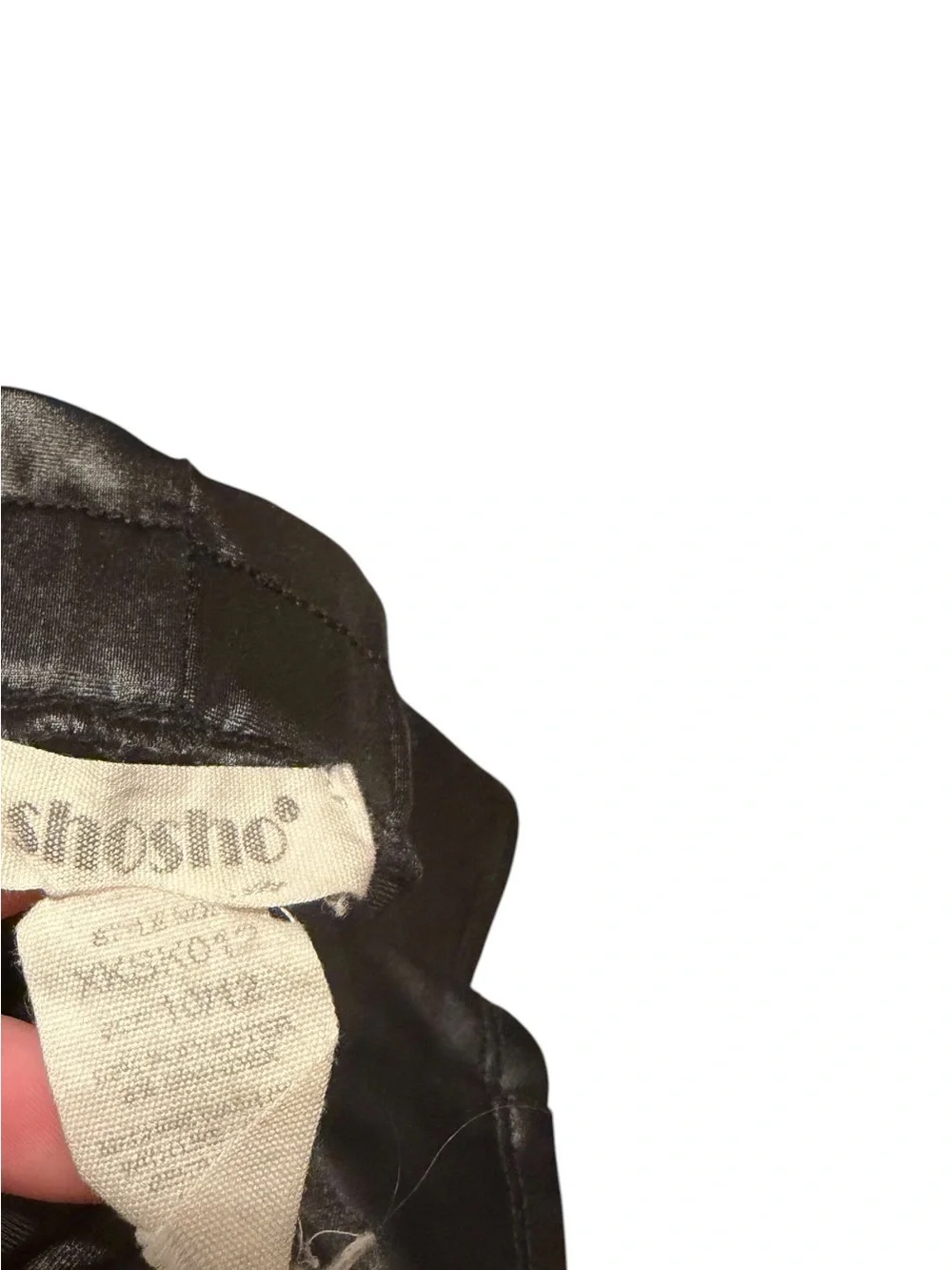 shosho Black Faux Leather Skort with Faux Tie Waist
